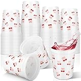 Yungyan 24 Pcs 16 oz Coquette Disposable Plastic Cups Cherry Bow Plastic Cups Coquette Reusable Party Supply Pink Party Favors Cherry Themed Decoration for Bachelorette Wedding Bridal Shower Birthday