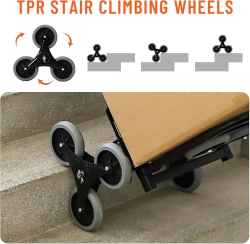 Carretilla plegable para escaleras con 10 ruedas, carga 150 kg miniatura 3