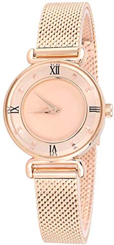 Damenuhr mit goldenem Edelstahlarmband und goldenem Gehäuse Gold Analoge Damen-Quarzarmbanduhr - 30 Meter Leben Wasserdichtes, leicht zu