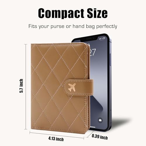 Image of Melsbrinna Premium Leather Passport Holder Covers Case, Waterproof Rfid Blocking Travel Wallet Passport Holder with Pen Holder, Cute Passport Book for Women /Men