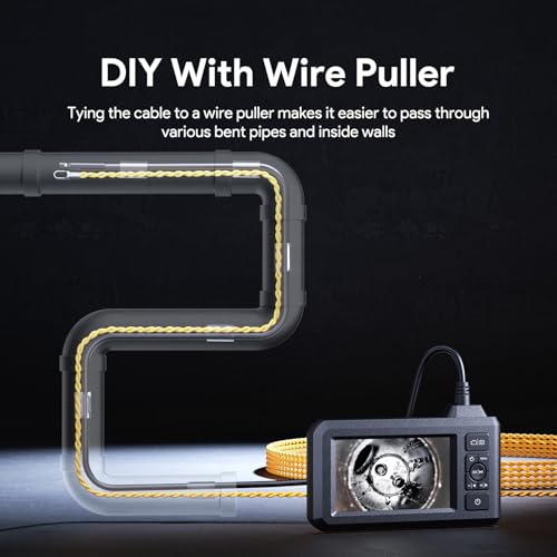 Image of DEPSTECH Inspection Endoscope Camera with Light: Dual Lens 1080P Borescope with 4.3 inch IPS Screen & 16.5FT Snake Cable, Industrial Waterproof Video Automotive Tools for Sewer, HVAC, Plumbing, Mechanic
