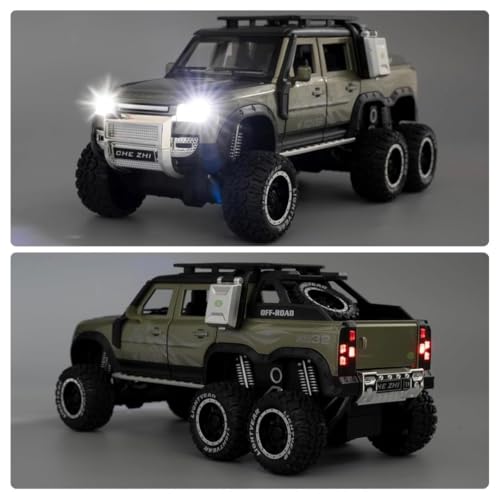 Image of Scale Exclusive Alloy Metal Pull Back | Die-cast Car Model with Sound Light Mini Auto Toy for Kids Metal Model Toy Car with Sound and Light (1:24 Scale def 6x6 -Green)