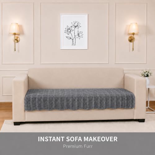 Image of STITCHNEST 'Haven Soft Series' 3 Seater Sofa Cover |Premium Velvet Fabric, Washable & Durable Furniture Cover for Modern Living Rooms