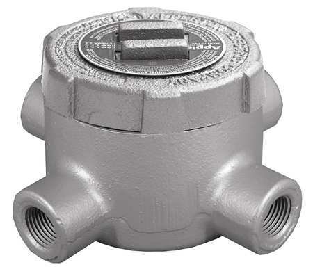 Appleton GUX100 Conduit Outlet Box, Type GUX, (4) 1", Malleable Iron