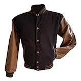  Windhound Original College Jacke braun mit braunen Echtleder Ärmel M