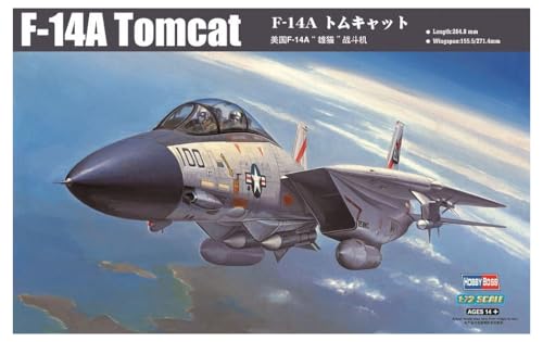 Hobbyboss 1:72 Scale F-14a Tomcat Diecast Model Kit , Navy,264.8mm length,155.5/271.4mm wingspan