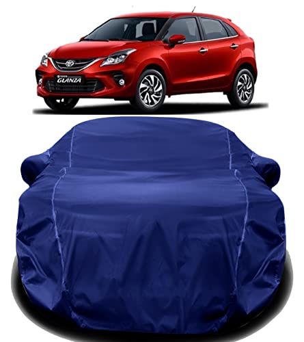 Image of AUCTIMO Toyota Glanza Car Cover Waterproof /Toyota /Car Body Cover for Glanza with Triple Stitched Fully Elastic Ultra Surface Body Protection (Navy Look)