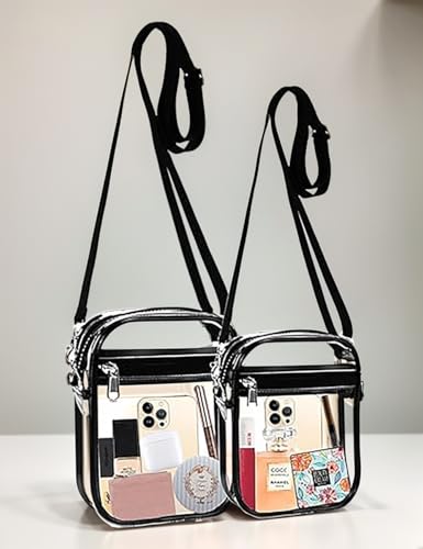 Transparent Crossbody Bag with Adjustable Strap, Waterproof Design, Ideal for Daily and Casual Use.2