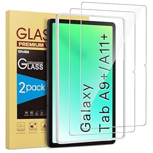 SPARIN Schutzfolie für Samsung Galaxy Tab A11 Plus / A9 Plus, 2 Stück Displayschutz für Samsung Tab A11+/A9+, mit Montagerahmen, 9H härte Schutzglas
