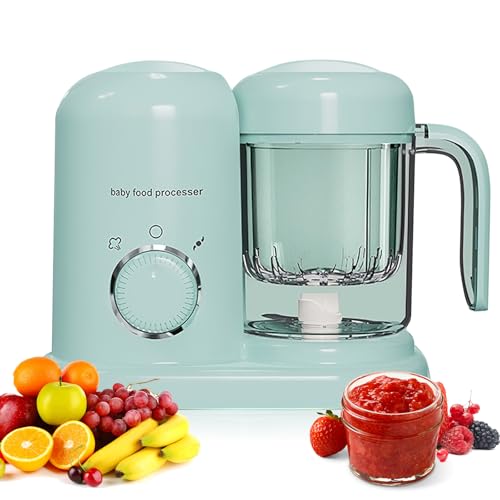 Robot Bébé 4-en-1 : Cuit-Vapeur et Mixeur Multifonction pour Bébé, Bol 600ml, Chauffe-Plats et Décongélation, Écran LED avec Minuteur, Sans BPA, Idéal pour Diversification Alimentaire