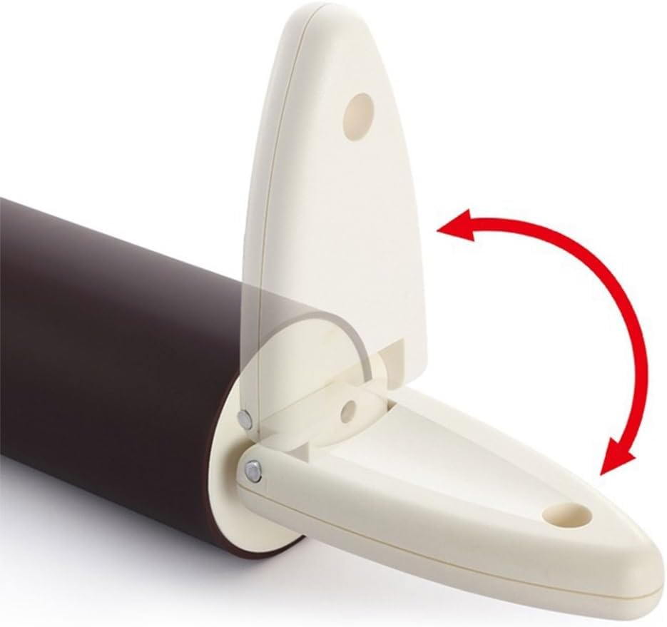 Non-Stick Silicone-Rolling Pin with Foldable Handles Dishwasher Safe-Polished