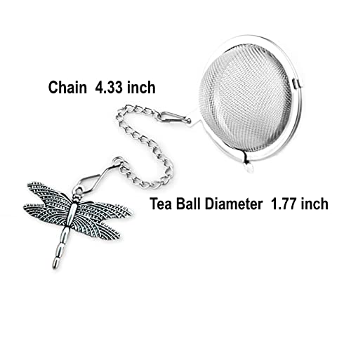 2pcs Tea Infuser,Loose Leaf Tea Steeper Tea Strainer with Charm Handmade Dragonfly Butterfly Pendant Tea Ball Tea Filter Tea Infusers for Loose Tea - Image 4
