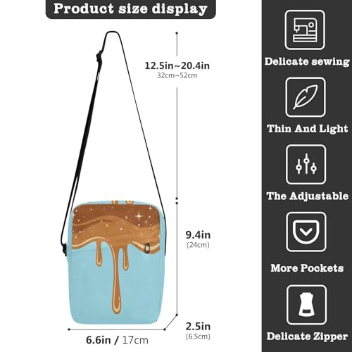 Graffiti Art Brown Blue mens messenger bag crossbody Crossbody Bags For Women Shoulder Handbags For Women Adjustable Strap for School business3