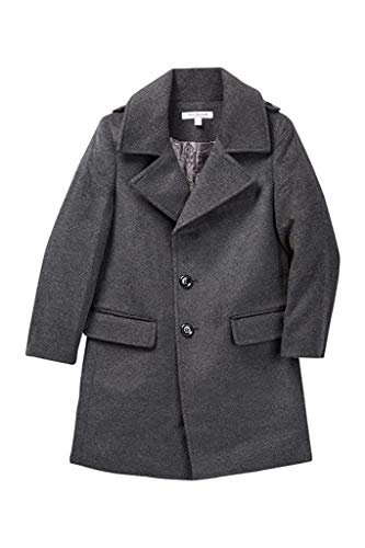 Image of Isaac Mizrahi Boy's Single Breasted Wool Overcoat with Epaulets - Colors