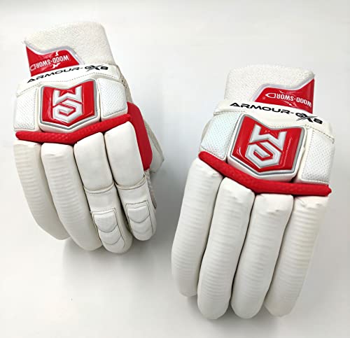 Image of Armour-GX8 (4.0) | Cricket Batting Gloves | Multi Color (White-Red, Medium, Right Hand)
