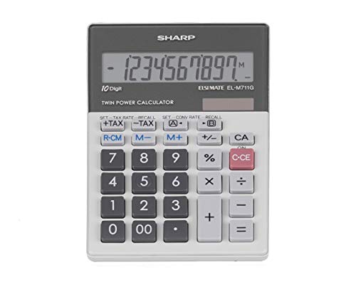 SHARP EL-M711 G Tischrechner (10 Stellen, Währungsumrechnung, Solar- und Batteriebetrieb) hellgrau – Bild 3