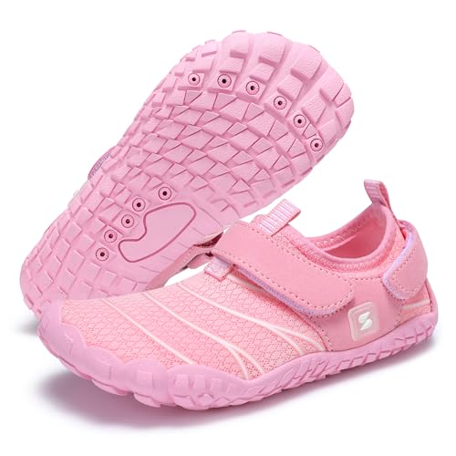Stelle Kids Water Shoes for Girls Boys Swim Beach Hiking Pool Shoes Quick Dry Barefoots for Toddler/Little/Big Kids（Pink，13ML）