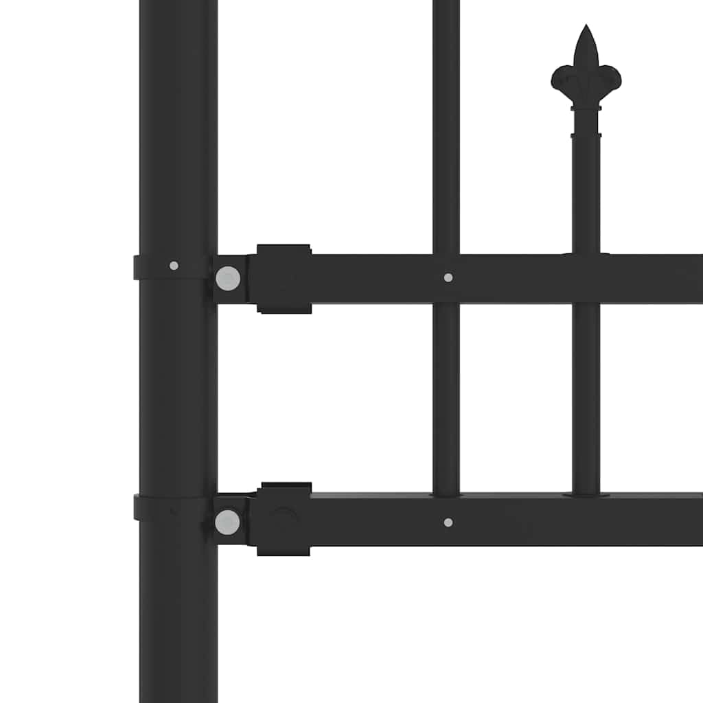 Valla de metal con punta de lanza de acero pulverizado como valla de jardín negra en 240 x 75 cm
