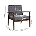 JIASTING Mid-Century Retro Modern Accent Chair Wooden Arm Upholstered Tufted Back Lounge Chairs Seat Size 24.4