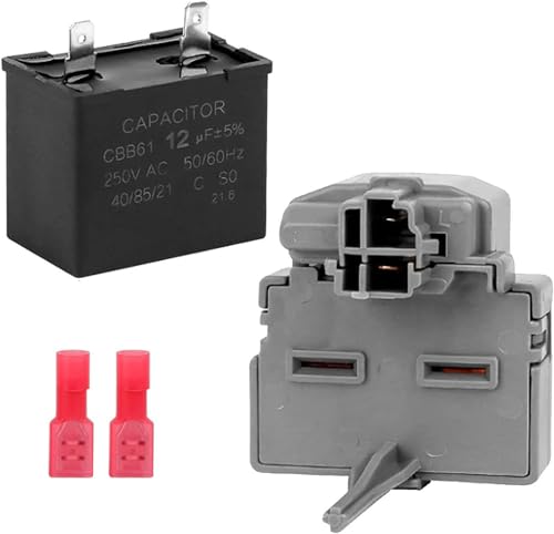 2319792 W10197428 Refrigerator Compressor Start Relay W10189190 WPW10662129 Run Capacitor Embraco Qd TSD2 Fit for W-hirlpool Ken-More May-tag, 12uF 250V Run Capacitor by Fetechmate - 1 Year