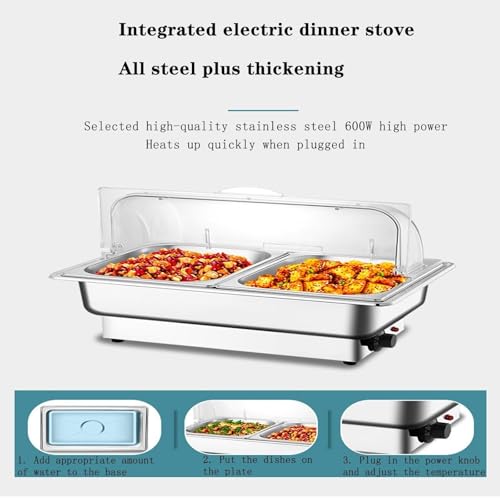Chauffage de buffet 9L acier inoxydable bac maintien chaud plat