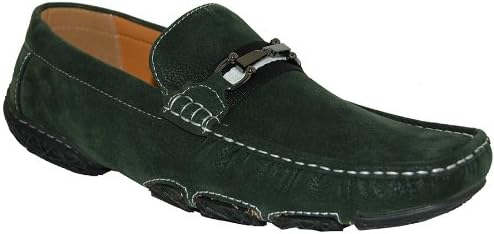 KRAZY SHOE ARTISTS Shoe Artists Dark Green Men's Driving Shoes