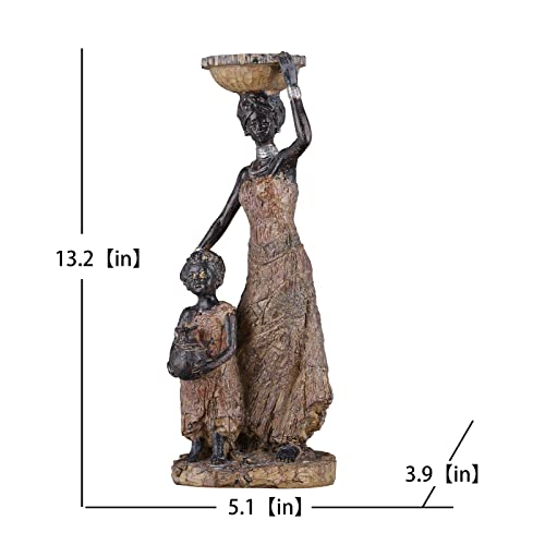African Statues And Sculptures. African Mother And Daughter Statue African Female Statue Candle Holder, Black African American Female Living Room Desk Entrance Living Room Decor #TOP1