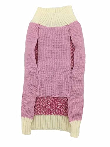 Argyle Knit Turtleneck Dog Sweater For Small Dogs Kitty Cats, Small (S) Size Pink #TOP1