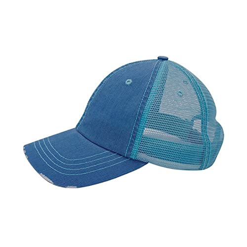 Image of The Vintage Year Distressed Cotton Unstructured Soft Mesh Breathable Adjustable Dirty Wash Dad Hat Trucker Baseball Cap