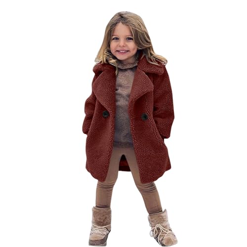 Baby Girls Faux Fur Teddy Long Coat Toddler Girl Winter Fleece Jacket Fluffy Snow Kids Jacket Warm Outwear Clothes2