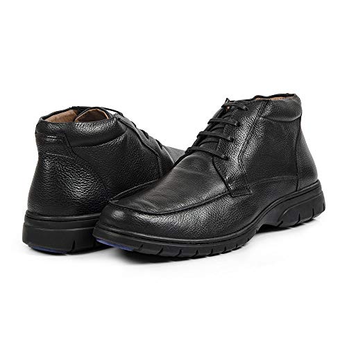 Coturno Linha Extremo Conforto Couro Floater Sem-stress Medical Line - 0511 - Preto Cor:Preto;Tamanh