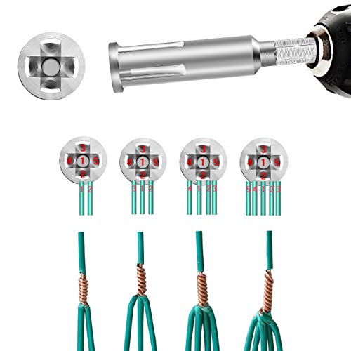 Wire Twisting Tool, Wire Stripper and Twister,4 Square 3 Way/5 Way Twister with Extension Adapter Attachment for Power Drill Drivers