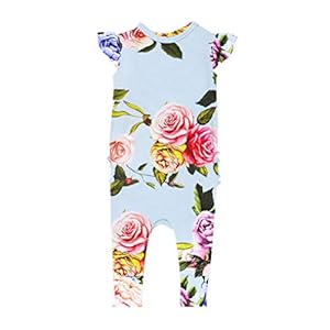 Posh Peanut Baby Ruffled Cap Sleeve Rompers – Newborn Sleepers Girls Clothes – Kids One Piece PJ – Soft Viscose from…