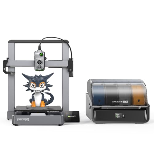 Creality Hi Combo (A) con CFS 16 Multicolor 500 mm/s Sensor filamento, nivelación automática, ensamblado, Modo silencioso, 260x260x300 mm. Metal, Ideal para Principiantes, educación/Industria Regalo.