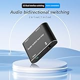 GINTOOYUN 3.5mm Audio Button Switcher 1 In 2 Out or 2 In 1 Out 3.5mm Stereo Audio Switcher for Desktop Computers, Laptops, Mobile Phones, Headphones, Speakers etc - Image 2