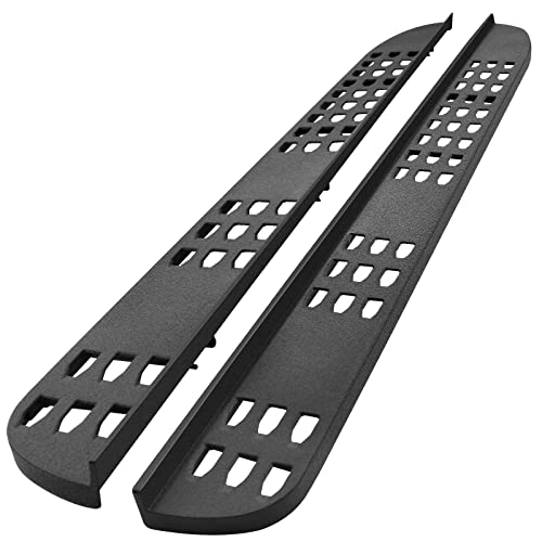 7 Inches Running Boards Compatible with 2019-2023 Chevy Silverado/GMC Sierra 1500 Crew Cab, 2020-2023 Silverado/Sierra 2500HD 3500HD, Side Steps for Silverado Dual-Stage Textured Black Powder.