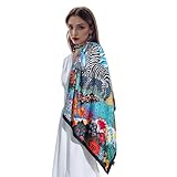 VelureLWJ Like Silk Head Scarf for Women, 35 inch Large Square Satin Scarf, Silk Scarf for Women Neck, Women Scarf, Blue Scarf,Luxuriously Soft and Silky Smooth Fashion Accessory- Packaged