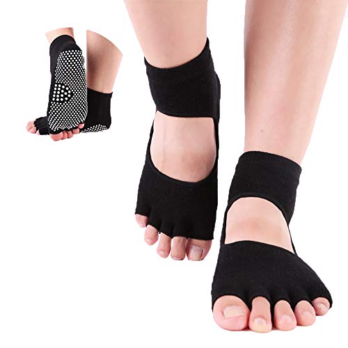 ThreeH Yoga Meias Antideslizantes Cinco dedos para mulheres Yoga Pilates Dance Ballet Pés abertos co