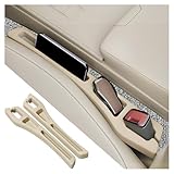 YGDMD 2PCS Car Seat Gap Filler Organizer,2 in 1 Car Gap Filler with Fill and Storage Function for Storing Phones Keys Cards,Universal Multifunctional No Drop Seat Guard for Cars (Beige)