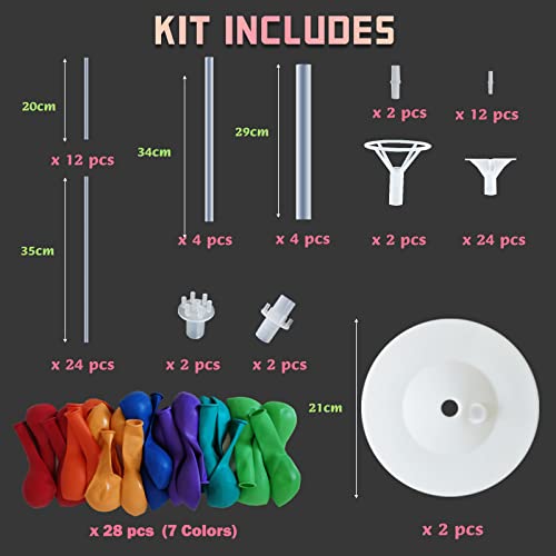 Balloon Column Kit For Floor- Set Of 2,Balloon Columns With Stand, Base And Pole,Balloon Tower Backdrop Decoration For Wedding, Baby Shower, Birthday Party, Or Bachelorette Parties (Multicolor) #TOP1