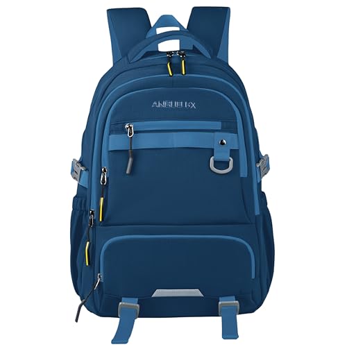 Mochila Escolar Ortopédica Acolchoada, Material Premium, Compartimento para Notebook até 15 Polegadas, Reforçada, Múltiplos Compartimentos (Azul)