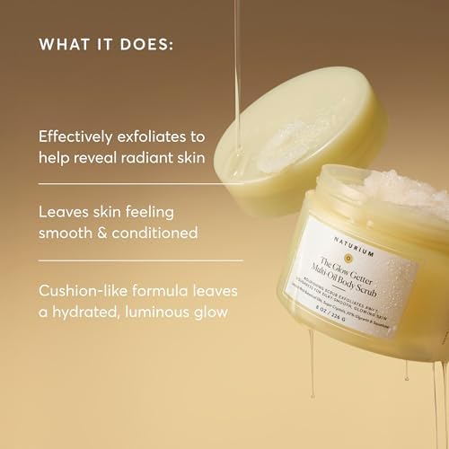 Naturium Glow Getter Body Scrub, Exfoliating Sugar Crystals with Linoleic-Rich Oils, Glycerin & Squalane, 226 g / 8 oz — view 3