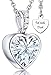 LOVENEST Herz Halskette Silber 925 / Vergoldet Halskette Damen I Love You Kette Silberkette Herz Anh&auml;nger Schmuck Geschenke Frauen Freundin Sie zum Geburtstag Hochzeitstag Liebesgeschenk, Zirkonia