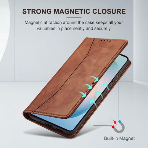 Image of Jasonyu Flip Wallet Case for Samsung Galaxy S26 5G,Brown