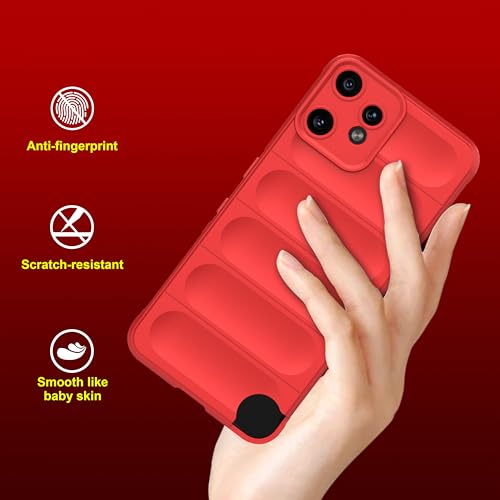 Image of amazon basics Back Case Cover for CMF by Nothing Phone 2 Pro | Compatible for CMF by Nothing Phone 2 Pro Back Cover | Liquid Silicon Magic Case with Camera Protection | Red