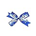 Soccer Ribbon Bow Hair Clips soccer bows Hair Accessories for girls Womens headdress.(FJ35) (Blue A)