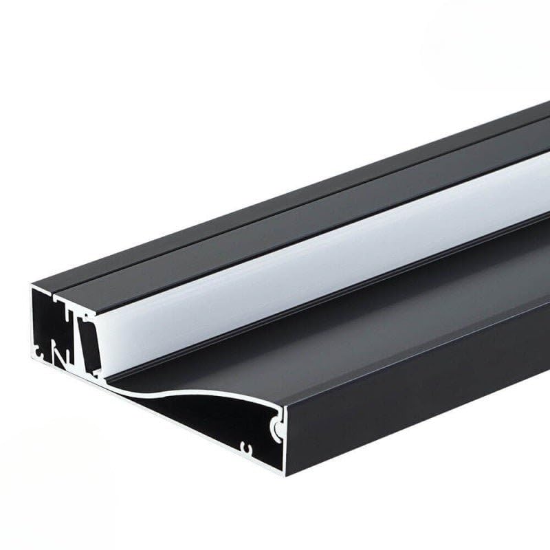 SILAMP Profilé Aluminium Plinthe Couleur Noir 2M pour Ruban LED 10mm
