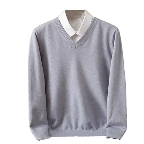 Men's V-Neck Sweater Solid Long Sleeve Pullover Jumpers Slim Fit Casual Knitted Sweater Tops