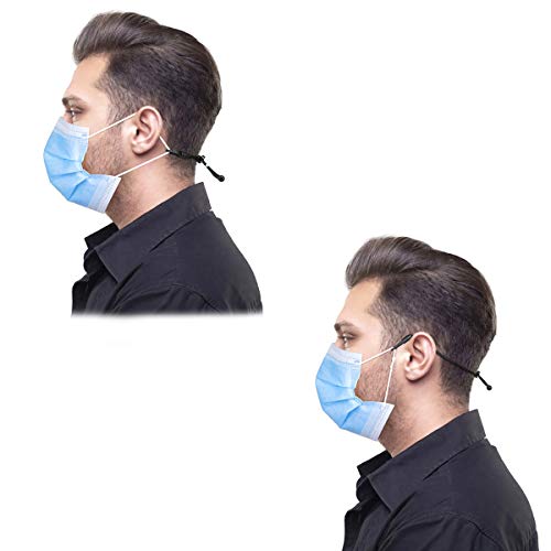 Hx Aurize Mask Extender Strap Extra Long Adjustable Black 4 Pcs #TOP1