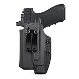 IWB Kydex Holster for Concealed Carry Fits Glock 17 19 22 23 45 Holster with Flashlight for Streamlight TLR1/ TLR-1 HL/TLR-1S Light - Optic Cut - Inside Waistband - Left Hand Draw, Black